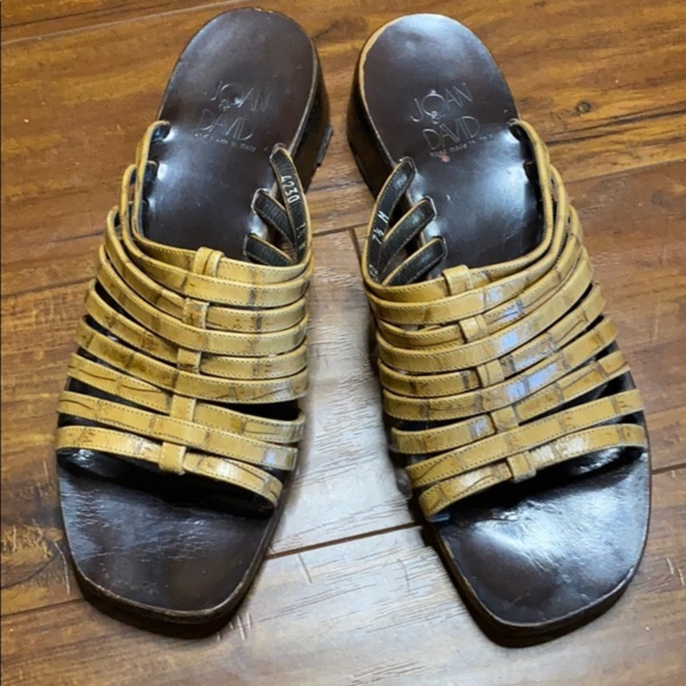 Vintage Joan & David Handmade Italy Woven Leather Strappy Sandals 7.5